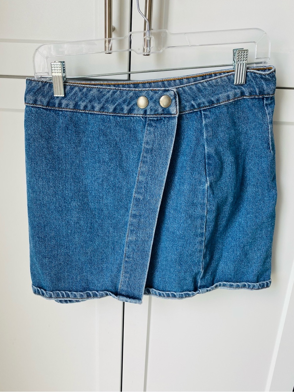 ASOS womens UK 12 US 8 jean mini skirt wrap around